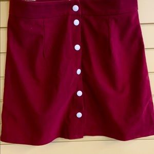 Burgundy Corduroy Skirt